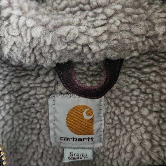 Carhartt Y2K Purple Brown Heavy Hooded Chore Utility Coat RN 14806 Size Small - Picture 12 of 14